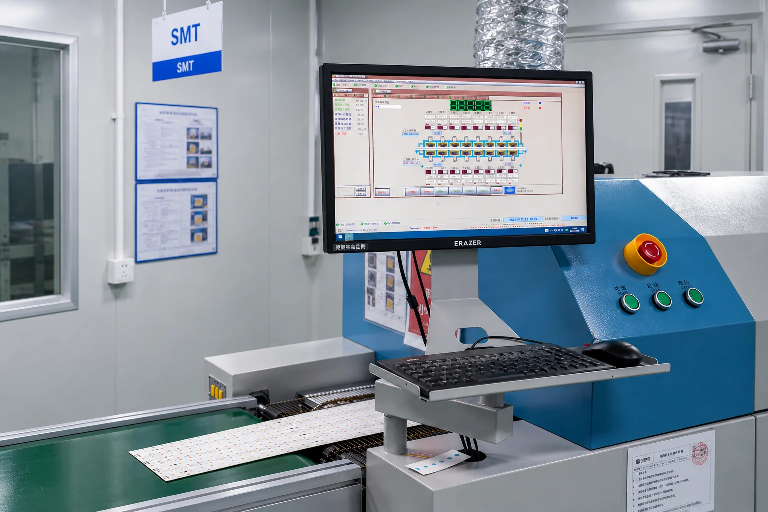 Anlage zur kontrollierten Elektronikmontage
