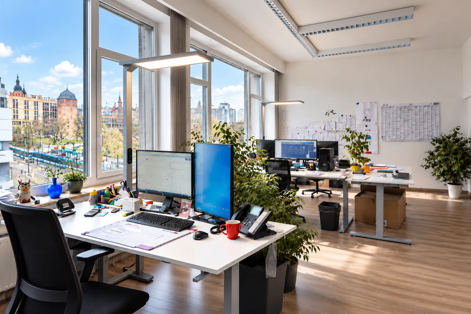 Fensternahe Arbeitsplätze